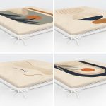 4'lü Vizon Zeminli Etnik Çizimli Dijital Baskılı Modern Fermuarlı Sandalye Minderi Seti Realhomes