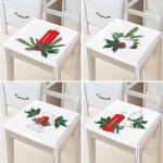 4'lü Kırmızı Mum Şamdan Tasarımlı Dijital Baskılı Modern Fermuarlı Sandalye Minderi Seti Realhomes