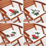 4'lü Kırmızı Mum Şamdan Tasarımlı Dijital Baskılı Modern Fermuarlı Sandalye Minderi Seti Realhomes