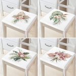 4'lü Egzotik Yaprak Tasarımlı Dijital Baskılı Modern Fermuarlı Sandalye Minderi Seti Realhomes