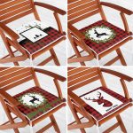 - RealHomes Fermuarlı Sandalye Minderi - Realhomes 4'lü Kırmızı Ekose Mery Christmas Özel Tasarımlı Dijital Baskılı Modern Fermuarlı Sandalye Minderi Seti Realhomes