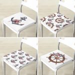 4'lü Çapa & Dümen Özel Tasarımlı Dijital Baskılı Modern Fermuarlı Sandalye Minderi Seti Realhomes