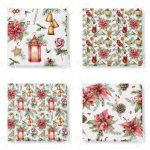 - RealHomes Fermuarlı Sandalye Minderi - Realhomes  4'lü Renkli Çiçek & Yaprak Tasarımlı Dijital Baskılı Modern Fermuarlı Sandalye Minderi Seti Realhomes