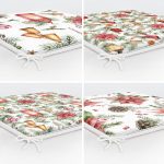 - RealHomes Fermuarlı Sandalye Minderi - Realhomes  4'lü Renkli Çiçek & Yaprak Tasarımlı Dijital Baskılı Modern Fermuarlı Sandalye Minderi Seti Realhomes