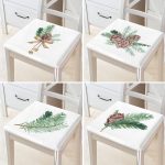 4'lü Kozalaklı Yaprak Tasarımlı Dijital Baskılı Modern Fermuarlı Sandalye Minderi Seti Realhomes