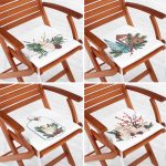 - RealHomes Fermuarlı Sandalye Minderi - Realhomes  4'lü Özel Tasarım Mum Temalı Dijital Baskılı Modern Fermuarlı Sandalye Minderi Seti Realhomes