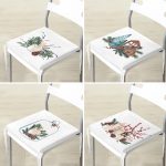 - RealHomes Fermuarlı Sandalye Minderi - Realhomes  4'lü Özel Tasarım Mum Temalı Dijital Baskılı Modern Fermuarlı Sandalye Minderi Seti Realhomes