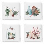 - RealHomes Fermuarlı Sandalye Minderi - Realhomes  4'lü Özel Tasarım Mum Temalı Dijital Baskılı Modern Fermuarlı Sandalye Minderi Seti Realhomes