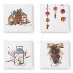 - RealHomes Fermuarlı Sandalye Minderi - Realhomes 4'lü Kozalak & Şamdan Tasarımlı Dijital Baskılı Modern Fermuarlı Sandalye Minderi Seti Realhomes