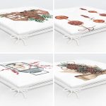 - RealHomes Fermuarlı Sandalye Minderi - Realhomes 4'lü Kozalak & Şamdan Tasarımlı Dijital Baskılı Modern Fermuarlı Sandalye Minderi Seti Realhomes