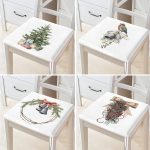 - RealHomes Fermuarlı Sandalye Minderi - Realhomes  4'lü Kardan Adam & Çam Ağacı Motifli Dijital Baskılı Modern Fermuarlı Sandalye Minderi Seti Realhomes