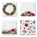 - RealHomes Fermuarlı Sandalye Minderi - Realhomes 4'lü Yılbaşı Özel Tasarımlı Dijital Baskılı Modern Fermuarlı Sandalye Minderi Seti Realhomes