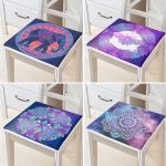 - RealHomes Fermuarlı Sandalye Minderi - Realhomes  4'lü Gökyüzü Zeminde Damask Baskılı Fermuarlı Sandalye Minderi Seti Realhomes