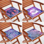 - RealHomes Fermuarlı Sandalye Minderi - Realhomes  4'lü Gökyüzü Zeminde Damask Baskılı Fermuarlı Sandalye Minderi Seti Realhomes