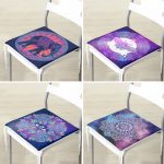 - RealHomes Fermuarlı Sandalye Minderi - Realhomes  4'lü Gökyüzü Zeminde Damask Baskılı Fermuarlı Sandalye Minderi Seti Realhomes