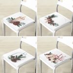 4'lü Mum & Şamdan Özel Motifli Dijital Baskılı Modern Fermuarlı Sandalye Minderi Seti Realhomes