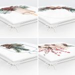 4'lü Mum & Şamdan Özel Motifli Dijital Baskılı Modern Fermuarlı Sandalye Minderi Seti Realhomes