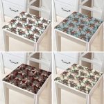 4'lü Pastel Zeminli Kozalak Tasarımlı Dijital Baskılı Modern Fermuarlı Sandalye Minderi Seti Realhomes