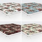 4'lü Pastel Zeminli Kozalak Tasarımlı Dijital Baskılı Modern Fermuarlı Sandalye Minderi Seti Realhomes