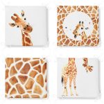 - RealHomes Fermuarlı Sandalye Minderi - Realhomes  4'lü Özel Çizim Zürafa Tasarımlı Dijital Baskılı Modern Fermuarlı Sandalye Minderi Seti Realhomes