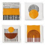 - RealHomes Fermuarlı Sandalye Minderi - Realhomes 4'lü Etnik Çizimli Özel Tasarım Dijital Baskılı Modern Fermuarlı Sandalye Minderi Seti Realhomes