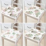 4'lü Çiçek Buketleri Tasarımlı Dijital Baskılı Modern Fermuarlı Sandalye Minderi Seti Realhomes