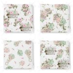 4'lü Çiçek Buketleri Tasarımlı Dijital Baskılı Modern Fermuarlı Sandalye Minderi Seti Realhomes