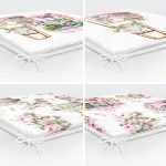 4'lü Çiçek Arabası Özel Tasarım Dijital Baskılı Modern Fermuarlı Sandalye Minderi Seti Realhomes