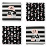 - RealHomes Fermuarlı Sandalye Minderi - Realhomes  4'lü Saksıdaki Çiçekler Özel Tasarım Dijital Baskılı Modern Fermuarlı Sandalye Minderi Seti Realhomes