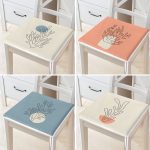 - RealHomes Fermuarlı Sandalye Minderi - Realhomes 4'lü Renkli Zemin Deniz Yosunu Çizimli Dijital Baskılı Modern Fermuarlı Sandalye Minderi Seti Realhomes