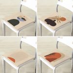 - RealHomes Fermuarlı Sandalye Minderi - Realhomes  4'lü Etnik Özel Tasarım Dijital Baskılı Modern Fermuarlı Sandalye Minderi Seti Realhomes