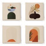 - RealHomes Fermuarlı Sandalye Minderi - Realhomes  4'lü Etnik Özel Tasarım Dijital Baskılı Modern Fermuarlı Sandalye Minderi Seti Realhomes