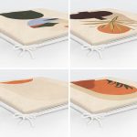 - RealHomes Fermuarlı Sandalye Minderi - Realhomes  4'lü Etnik Özel Tasarım Dijital Baskılı Modern Fermuarlı Sandalye Minderi Seti Realhomes