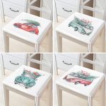 - RealHomes Fermuarlı Sandalye Minderi - Realhomes  4'lü Çam Ağaçlı Araba Desenli Dijital Baskılı Modern Fermuarlı Sandalye Minderi Seti Realhomes