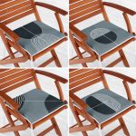 - RealHomes Fermuarlı Sandalye Minderi - Realhomes  4'lü Açık Füme Renkli Onedraw Çizimli Dijital Baskılı Modern Fermuarlı Sandalye Minderi Seti Realhomes