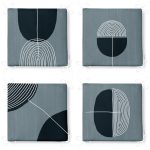 - RealHomes Fermuarlı Sandalye Minderi - Realhomes  4'lü Açık Füme Renkli Onedraw Çizimli Dijital Baskılı Modern Fermuarlı Sandalye Minderi Seti Realhomes