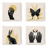 4'lü Kelebek & Mehndi Özel Tasarımlı Dijital Baskılı Modern Fermuarlı Sandalye Minderi Seti Realhomes