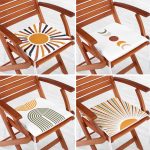 4'lü Güneşin Doğuşu Özel Tasarımlı Dijital Baskılı Modern Fermuarlı Sandalye Minderi Seti Realhomes