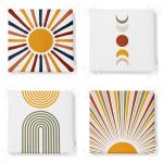 4'lü Güneşin Doğuşu Özel Tasarımlı Dijital Baskılı Modern Fermuarlı Sandalye Minderi Seti Realhomes