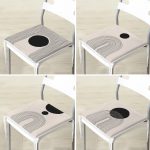 - RealHomes Fermuarlı Sandalye Minderi - Realhomes  4'lü Krem Zemin Çizgli Motifli Fermuarlı Sandalye Minderi Seti Realhomes