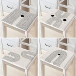 - RealHomes Fermuarlı Sandalye Minderi - Realhomes 4'lü Çizgili Tasarım Krem Zeminli Fermuarlı Sandalye Minderi Seti Realhomes