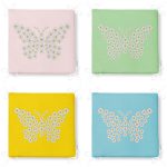 4'lü Renkli Zemin Papatya Kelebek Özel Tasarımlı Dijital Baskılı Modern Fermuarlı Sandalye Minderi Seti Realhomes