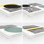 4'lü Krem Zemin Yüzyıl Ortası Motifli Modern Fermuarlı Sandalye Minderi Seti Realhomes