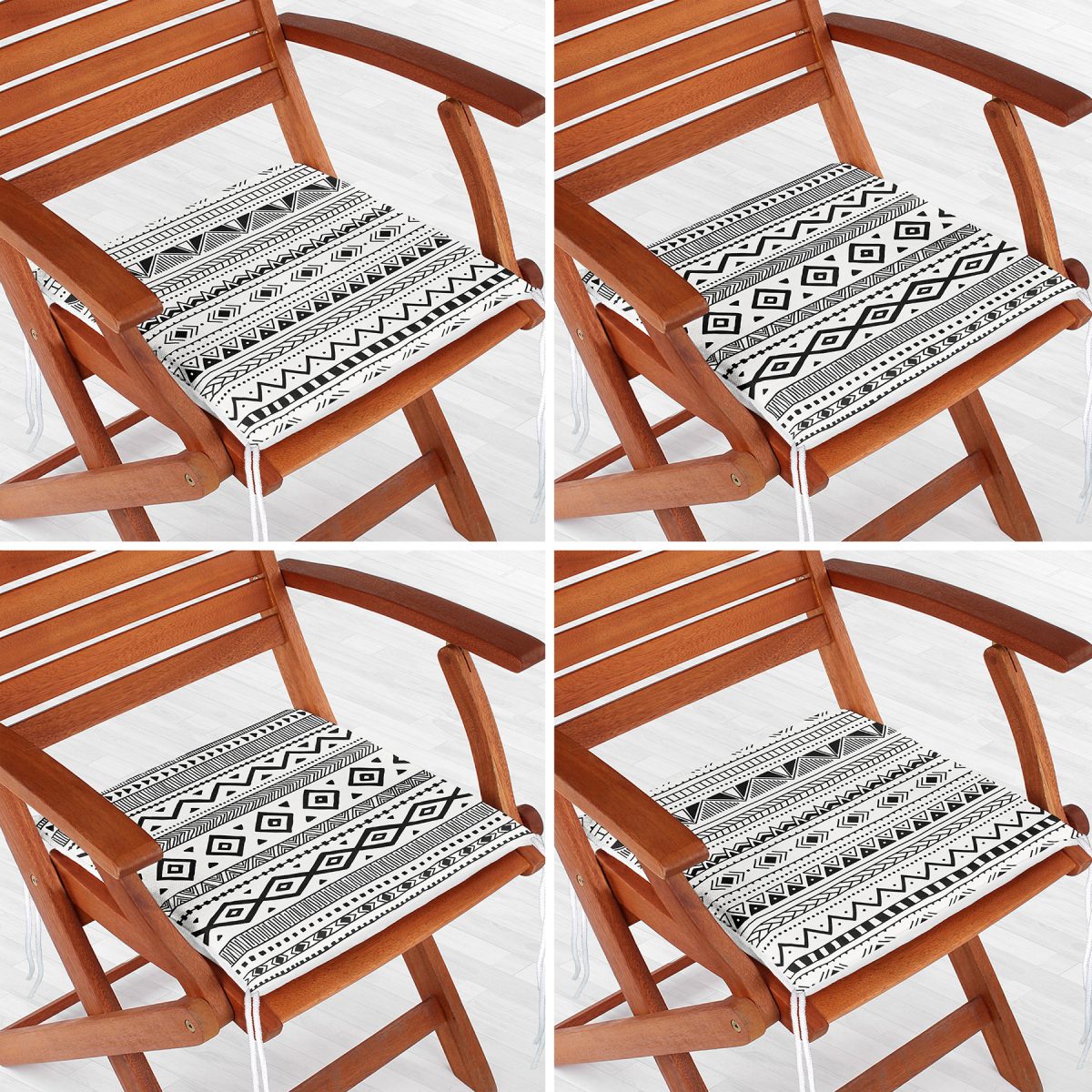 4'lü Özel Tasarım İskandinav Tasarımlı Dijital Baskılı Modern Fermuarlı Sandalye Minderi Seti Realhomes