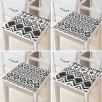 4'lü Özel Tasarım İskandinav Motifli Dijital Baskılı Modern Fermuarlı Sandalye Minderi Seti Realhomes