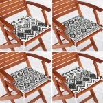 4'lü Özel Tasarım İskandinav Motifli Dijital Baskılı Modern Fermuarlı Sandalye Minderi Seti Realhomes