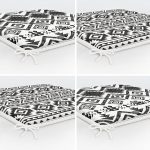 4'lü Özel Tasarım İskandinav Motifli Dijital Baskılı Modern Fermuarlı Sandalye Minderi Seti Realhomes