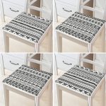 - RealHomes Fermuarlı Sandalye Minderi - Realhomes 4'lü Özel Tasarım İskandinav Çizimli Dijital Baskılı Modern Fermuarlı Sandalye Minderi Seti Realhomes