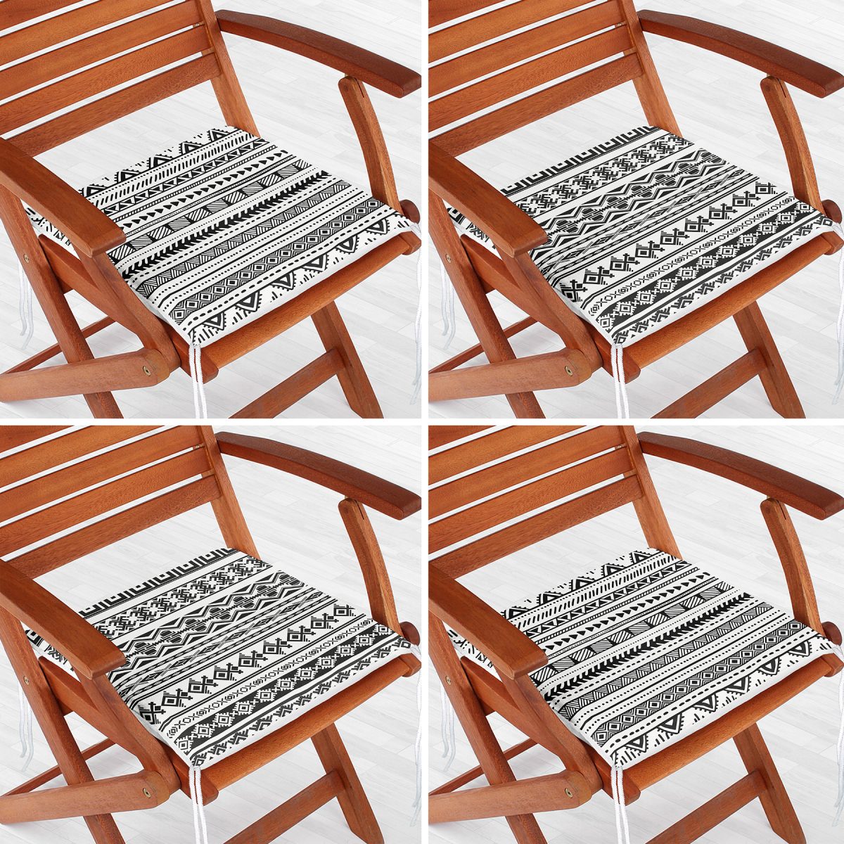 4'lü Özel Tasarım İskandinav Çizimli Dijital Baskılı Modern Fermuarlı Sandalye Minderi Seti Realhomes