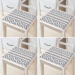 - RealHomes Fermuarlı Sandalye Minderi - Realhomes  4'lü Özel Tasarım İskandinav Çizimli Dijital Baskılı Modern Fermuarlı Sandalye Minderi Seti Realhomes